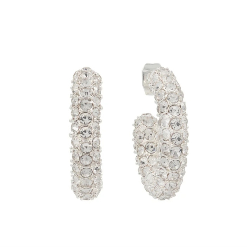 Lisa Gozlan Canadian Designer Bold Crystal Hoop Earings - Picture 2 of 4